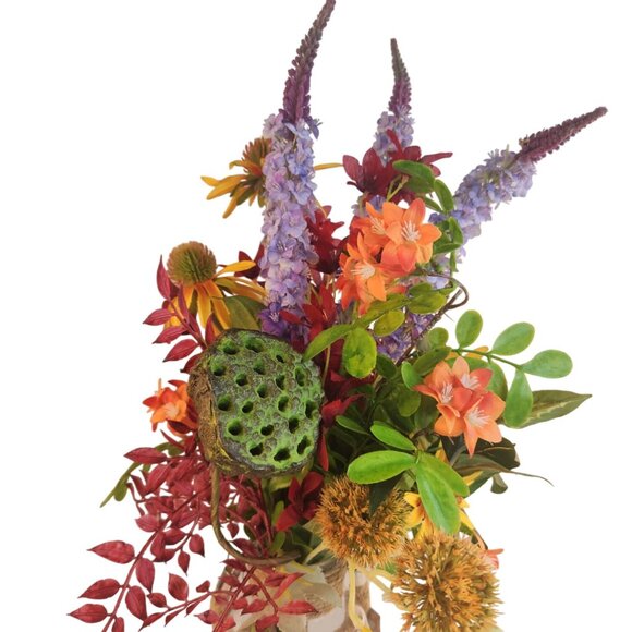 Handtied Wildflower Bouquet, Artificial Faux Floral Arrangement, Rustic Farmhous - Picture 6 of 10